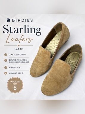 Birdies Starling Suede Loafer | Latte | Size 8
